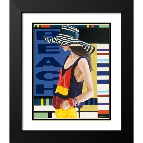 Femme 9 Black Modern Wood Framed Art Print with Double Matting by Bernard, Anne