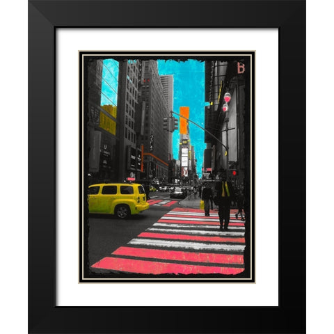 Pink Corner Black Modern Wood Framed Art Print with Double Matting by Simonutti, Riccardo