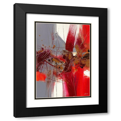 Confidences Black Modern Wood Framed Art Print with Double Matting by Ball, Veronique
