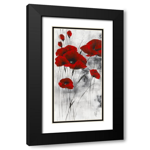 Pavot d hiver VIII Black Modern Wood Framed Art Print with Double Matting by Zacher-Finet, Isabelle