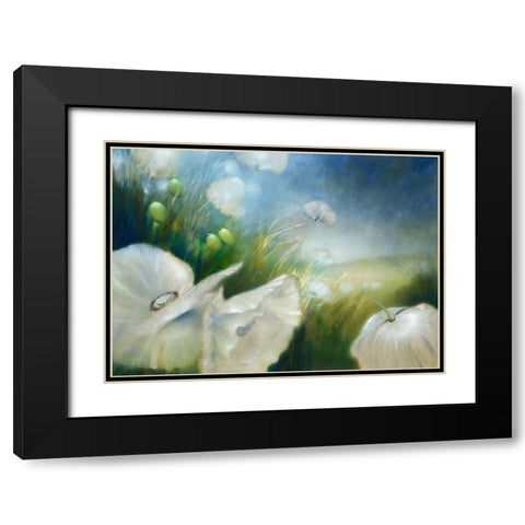 Weisser Mohn Black Modern Wood Framed Art Print with Double Matting by Schmucker, Annette