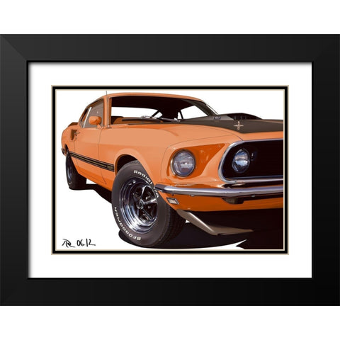 MACH I Orange Black Modern Wood Framed Art Print with Double Matting by Strapelias - PR, Pierre