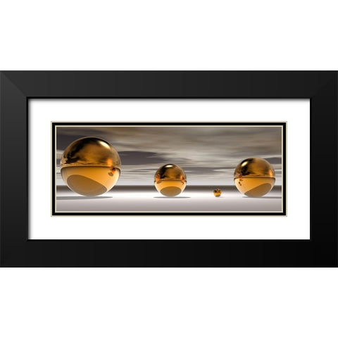 Golden Bowl I Black Modern Wood Framed Art Print with Double Matting by Hillert, Peter
