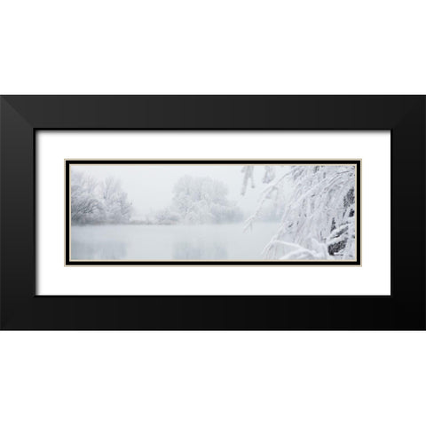Winterlandschaft I Black Modern Wood Framed Art Print with Double Matting by Hillert, Peter