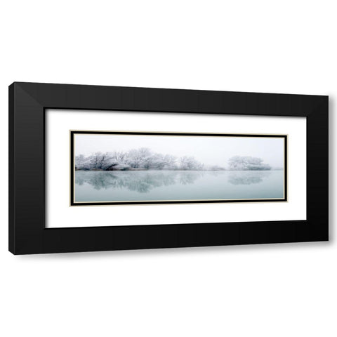 Winterlandschaft III Black Modern Wood Framed Art Print with Double Matting by Hillert, Peter