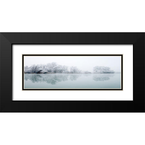 Winterlandschaft III Black Modern Wood Framed Art Print with Double Matting by Hillert, Peter