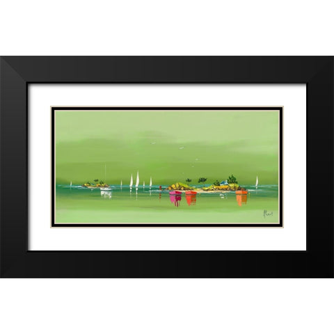 Petite brise Black Modern Wood Framed Art Print with Double Matting by Flanet, Frederic