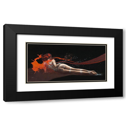 Samidha III Black Modern Wood Framed Art Print with Double Matting by Cazal, Cedric