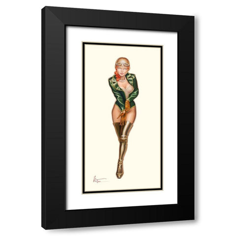Au depart Black Modern Wood Framed Art Print with Double Matting by Hitte, Patrick