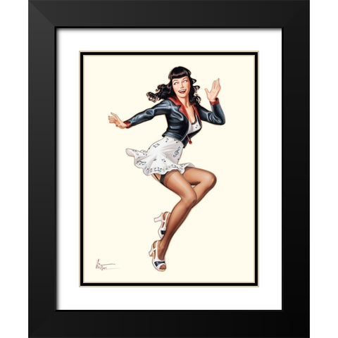 Betty danse Black Modern Wood Framed Art Print with Double Matting by Hitte, Patrick