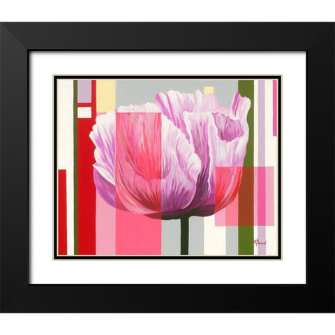 Pavot I Black Modern Wood Framed Art Print with Double Matting by Bernard, Anne