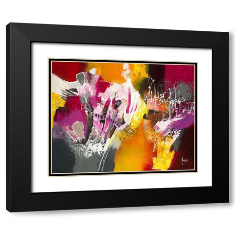 Instinct Black Modern Wood Framed Art Print with Double Matting by Jadis
