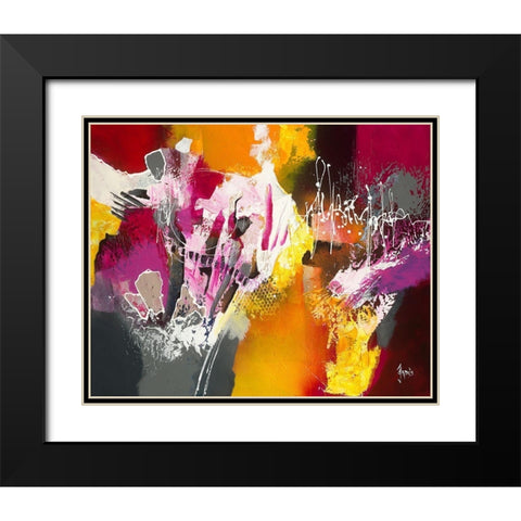 Instinct Black Modern Wood Framed Art Print with Double Matting by Jadis