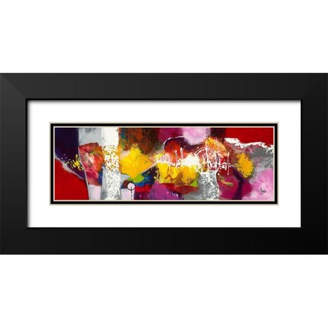 Magness Black Modern Wood Framed Art Print with Double Matting by Jadis