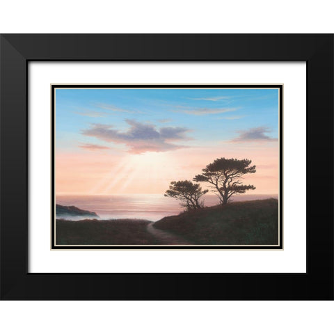 Eagles Nest Cornwall Black Modern Wood Framed Art Print with Double Matting by Sim, John F