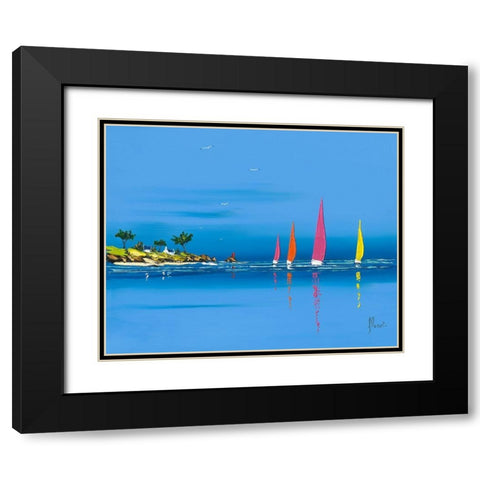 Jour de regate I Black Modern Wood Framed Art Print with Double Matting by Flanet, Frederic