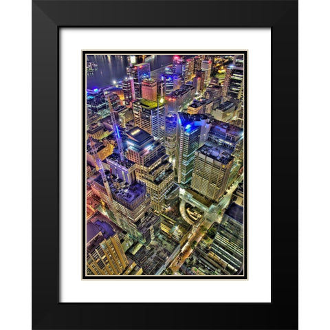 Sydney s Skyline Black Modern Wood Framed Art Print with Double Matting by Terrible, Aurelien