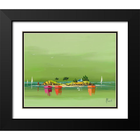 Petite brise Black Modern Wood Framed Art Print with Double Matting by Flanet, Frederic