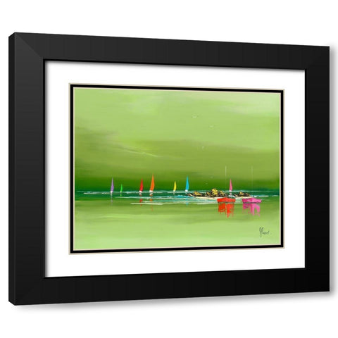 Avant l orage Black Modern Wood Framed Art Print with Double Matting by Flanet, Frederic