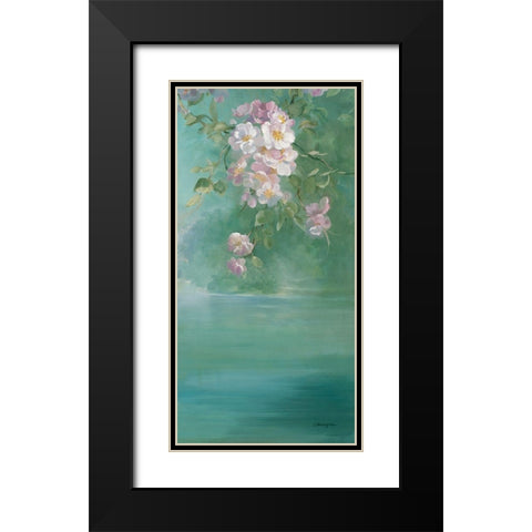 Roses Chaalis Blanches Black Modern Wood Framed Art Print with Double Matting by Vernageau, Sylvie
