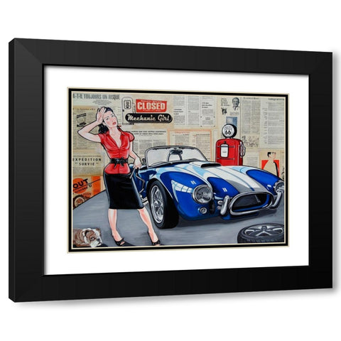 La belle mecanique Black Modern Wood Framed Art Print with Double Matting by Lisa.C