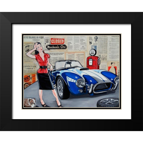 La belle mecanique Black Modern Wood Framed Art Print with Double Matting by Lisa.C