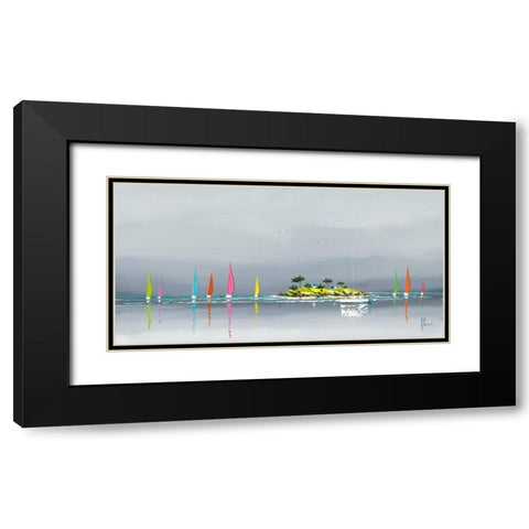 Une ile Black Modern Wood Framed Art Print with Double Matting by Flanet, Frederic