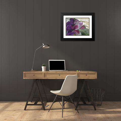 Clematis Black Modern Wood Framed Art Print with Double Matting by Dreyer, Ingeborg