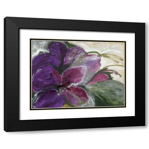 Clematis Black Modern Wood Framed Art Print with Double Matting by Dreyer, Ingeborg