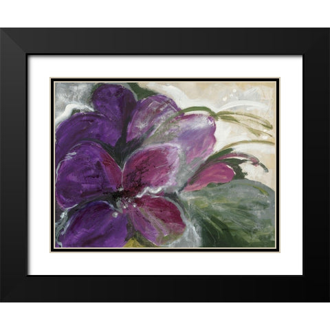 Clematis Black Modern Wood Framed Art Print with Double Matting by Dreyer, Ingeborg