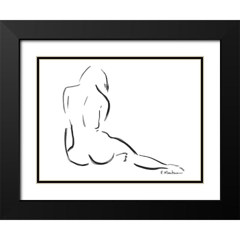 Lilly Black Modern Wood Framed Art Print with Double Matting by Marteau, Frederique