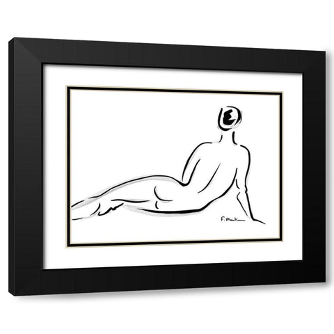 Cathy Black Modern Wood Framed Art Print with Double Matting by Marteau, Frederique