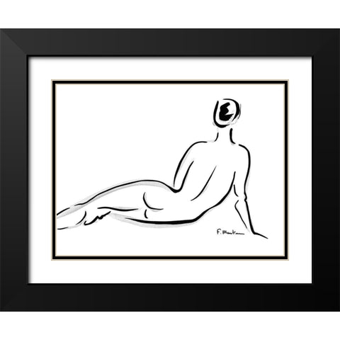 Cathy Black Modern Wood Framed Art Print with Double Matting by Marteau, Frederique