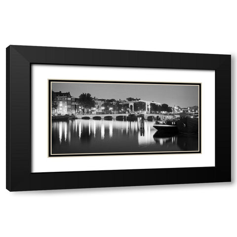 Amsterdam Magere Bridge Black Modern Wood Framed Art Print with Double Matting by Butcher, Dave