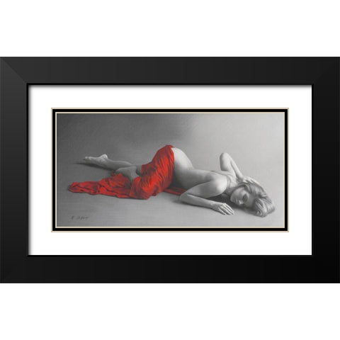 Bodyscape II Black Modern Wood Framed Art Print with Double Matting by Seifert, Brita