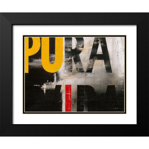 Pura Vida Black Modern Wood Framed Art Print with Double Matting by Becam, Carole