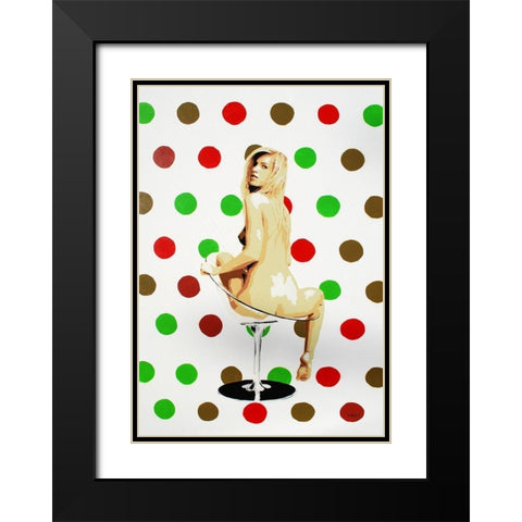 Christmas Spotlight Black Modern Wood Framed Art Print with Double Matting by Zalez
