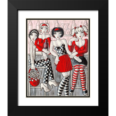 Les demoiselles Black Modern Wood Framed Art Print with Double Matting by MIROTA