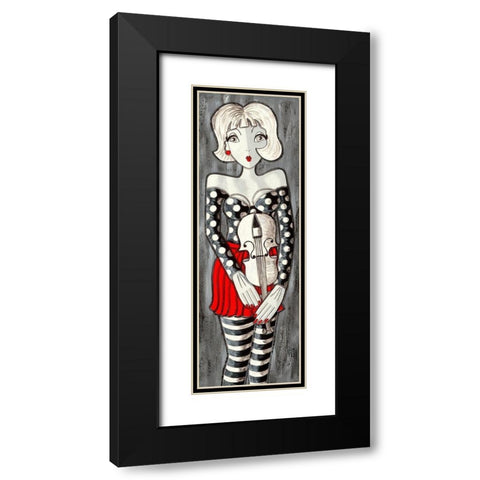 Violon Black Modern Wood Framed Art Print with Double Matting by MIROTA