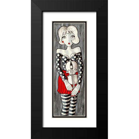 Violon Black Modern Wood Framed Art Print with Double Matting by MIROTA