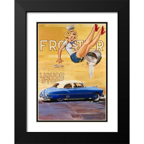 Renversant Black Modern Wood Framed Art Print with Double Matting by VAUTRIN