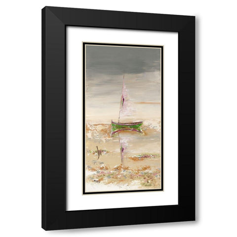 Pause Black Modern Wood Framed Art Print with Double Matting by Marso