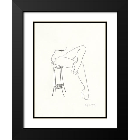 Serie Beine IV Black Modern Wood Framed Art Print with Double Matting by Schneider, Rosy