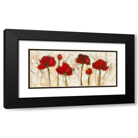 Pavot abstrait III Black Modern Wood Framed Art Print with Double Matting by Zacher-Finet, Isabelle