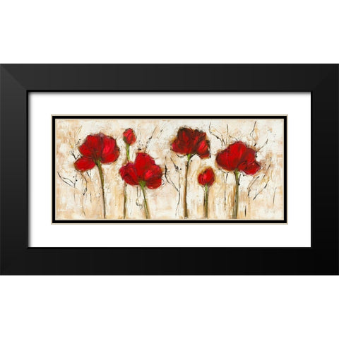 Pavot abstrait III Black Modern Wood Framed Art Print with Double Matting by Zacher-Finet, Isabelle