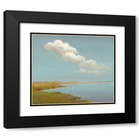 Birds and Clouds Black Modern Wood Framed Art Print with Double Matting by Groenhart, Jan