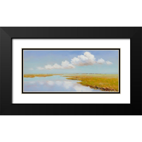 A clear Day in the Field Black Modern Wood Framed Art Print with Double Matting by Groenhart, Jan