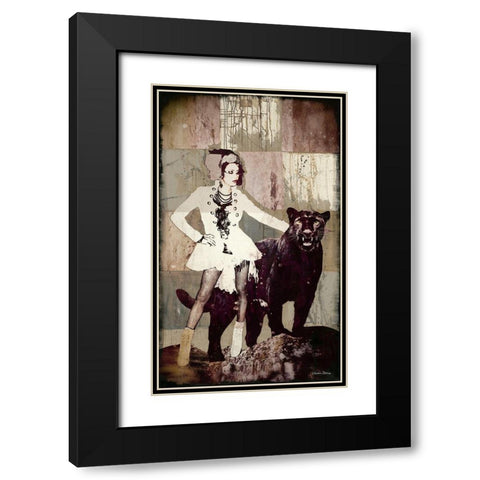 Pantherfrau Black Modern Wood Framed Art Print with Double Matting by Shirin Donia