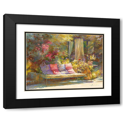 Repos au regalido Black Modern Wood Framed Art Print with Double Matting by Messely, Johan