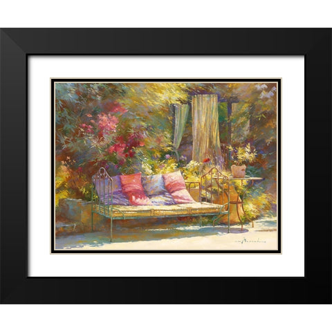 Repos au regalido Black Modern Wood Framed Art Print with Double Matting by Messely, Johan